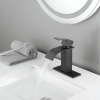 Single lever waterfall bathroom sink faucet