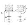 Bar Stools With Back and Footrest Counter Height Dining Chairs-Velvet Blue-2PCS/SET