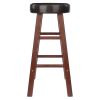Maria 2-Pc Cushion Seat Counter Stool Set; Espresso & Walnut