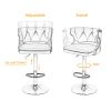 Bar Stools With Back and Footrest Counter Height Dining Chairs-Velvet Blue-2PCS/SET