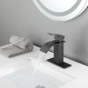 Single lever waterfall bathroom sink faucet